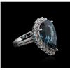 Image 2 : 14KT White Gold 13.10ct Topaz and Diamond Ring