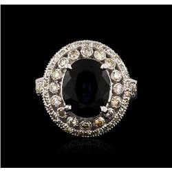 14KT White Gold 3.57ct Sapphire and Diamond Ring