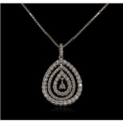 1.07ctw Diamond Pendant With Chain - 18KT White Gold