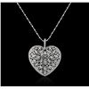 Image 1 : 14KT White Gold 0.82ctw Diamond Pendant With Chain