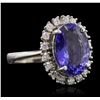 Image 2 : 14KT White Gold 6.53ct Tanzanite and Diamond Ring