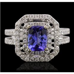 14KT White Gold 1.09ct Tanzanite and Diamond Ring