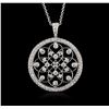 Image 2 : 14KT White Gold 0.40ctw Diamond Pendant With Chain