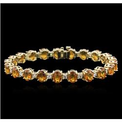 14KT Yellow Gold 21.40ctw Yellow Sapphire and Diamond Bracelet