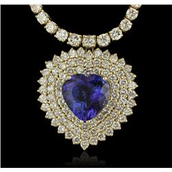 14KT Yellow Gold 13.62ct Tanzanite and Diamond Necklace