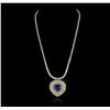Image 2 : 14KT Yellow Gold 13.62ct Tanzanite and Diamond Necklace