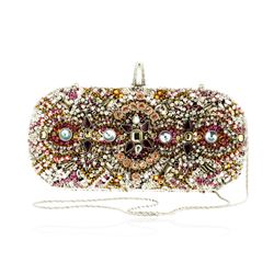 Marchessa Multicolor Lily Embroidered Crystal Clutch