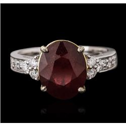 14KT Two-Tone Gold 4.78ct Ruby and Diamond Ring