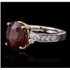 Image 2 : 14KT Two-Tone Gold 4.78ct Ruby and Diamond Ring