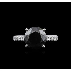 4.02ctw Black Diamond Ring - 14KT White Gold