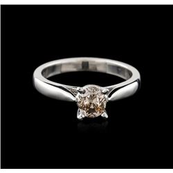 14KT White Gold 0.95ct Oval Cut Fancy Brown Diamond Solitaire Ring