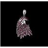 Image 1 : 18KT White Gold 1.12ctw Ruby and Tsavorite Eagle Pendant