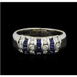 14KT White Gold 0.50ctw Sapphire and Diamond Ring