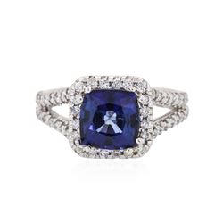 14KT White Gold 2.90ct Sapphire and Diamond Ring