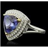 Image 2 : 14KT Two-Tone Gold 4.61ct Tanzanite and Diamond Ring