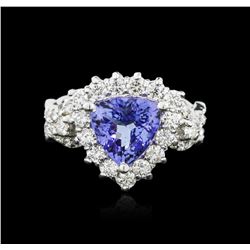 14KT White Gold 2.01ct Tanzanite and Diamond Ring