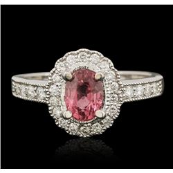 14KT White Gold 1.53ct Pink Sapphire and Diamond Ring