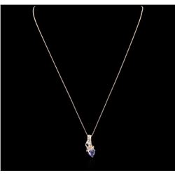 14KT Rose Gold 1.05ct Tanzanite and Diamond Pendant With Chain