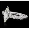 Image 2 : 14KT White Gold 1.96ctw Marquise Cut Diamond Ring