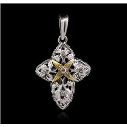 14KT Two-Tone Gold 0.09ctw Diamond Pendant