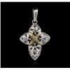 Image 1 : 14KT Two-Tone Gold 0.09ctw Diamond Pendant