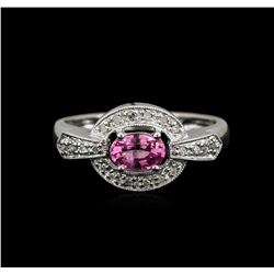 14KT White Gold 0.60ct Pink Sapphire and Diamond Ring