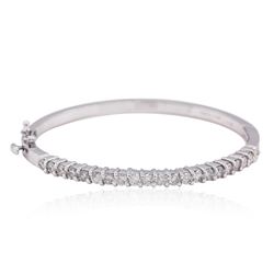 14KT White Gold 2.52ctw Diamond Bangle Bracelet