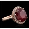 Image 2 : 14KT Rose Gold 7.97ct Ruby and Diamond Ring