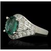 Image 2 : 14KT White Gold 2.02ct Emerald and Diamond Ring