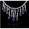Image 1 : 14KT White Gold 12.04ctw Sapphire and Diamond Necklace