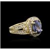 Image 2 : 14KT Yellow Gold 2.70ct Tanzanite and Diamond Ring