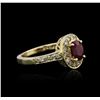 Image 2 : 14KT Yellow Gold 0.93ct Ruby and Diamond Ring