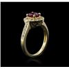 Image 3 : 14KT Yellow Gold 0.93ct Ruby and Diamond Ring