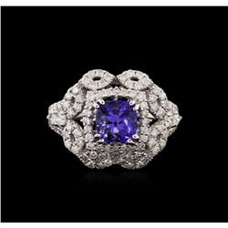 14KT White Gold 1.37ct Tanzanite and Diamond Ring