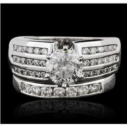 14KT White Gold 2.79ctw Brilliant Cut Diamond Wedding Set