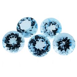 36.83cts Round Cut Natural Blue Topaz Parcel