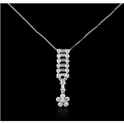 18KT White Gold 0.73ctw Diamond Pendant With Chain