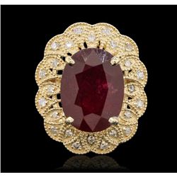 14KT Yellow Gold 12.63ct Ruby and Diamond Ring