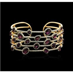 18KT Rose Gold 11.24ctw Ruby and Diamond Bangle