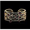 Image 1 : 18KT Rose Gold 11.24ctw Ruby and Diamond Bangle