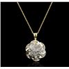 Image 2 : 10KT Two-Tone Gold 1.00ctw Diamond Pendant With Chain