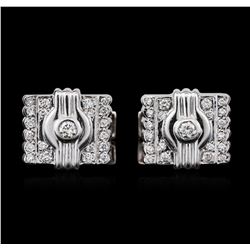 18KT White Gold 0.60ctw Diamond Cuff Links