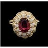 Image 1 : 14KT Yellow Gold 1.77ct Tourmaline and Diamond Ring