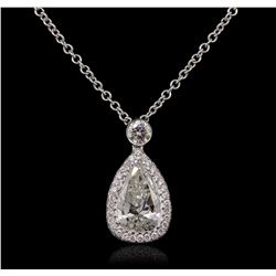 18KT White Gold 2.34ctw Diamond Pendant With Chain With Chain