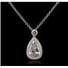 Image 1 : 18KT White Gold 2.34ctw Diamond Pendant With Chain With Chain