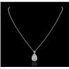 Image 2 : 18KT White Gold 2.34ctw Diamond Pendant With Chain With Chain