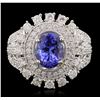 Image 1 : 14KT White Gold 2.20ct Tanzanite and Diamond Ring
