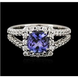 14KT White Gold 1.41ct Tanzanite and Diamond Ring