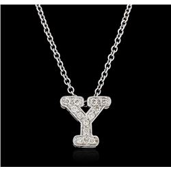 14KT White Gold 0.17ctw Diamond Pendant With Chain