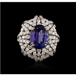 18KT White Gold 8.04ct Tanzanite and Diamond Ring